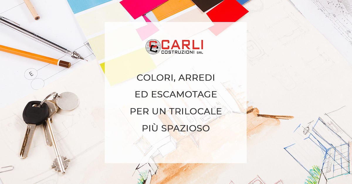 Colori, arredi ed escamotage per un trilocale più spazioso